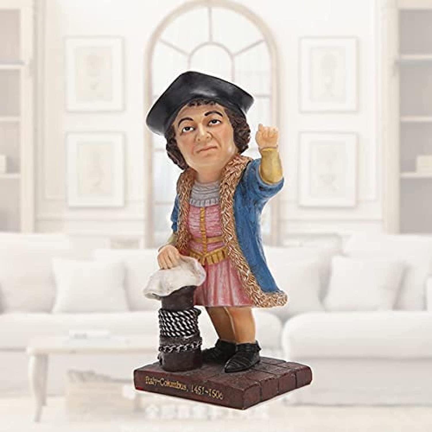 Figurka Ogrodowa,Do domu Kuchnia i jadalnia Zewnętrzne patio, trawnik i rzeźby w ogrodzie Statua Figurka Ozdoby Światowe gwiazdy Model, Navigator Columbus Replica Rzemiosło z żywicy Ozdoby