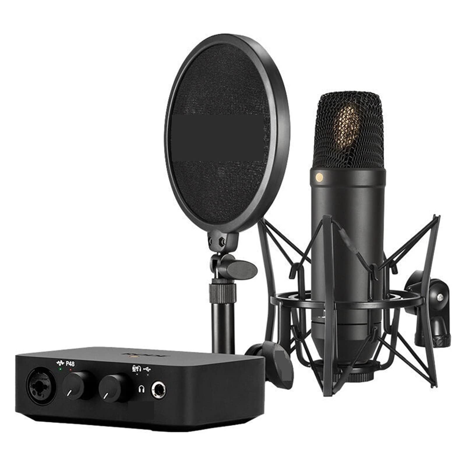 Microphone Complete Studio Kit with AI-1 Audio Interface, NT1 Microphone, SM6 Shockmount, And XLR Cable Suitable for Anchor, Dubbing Studio, Recording, st