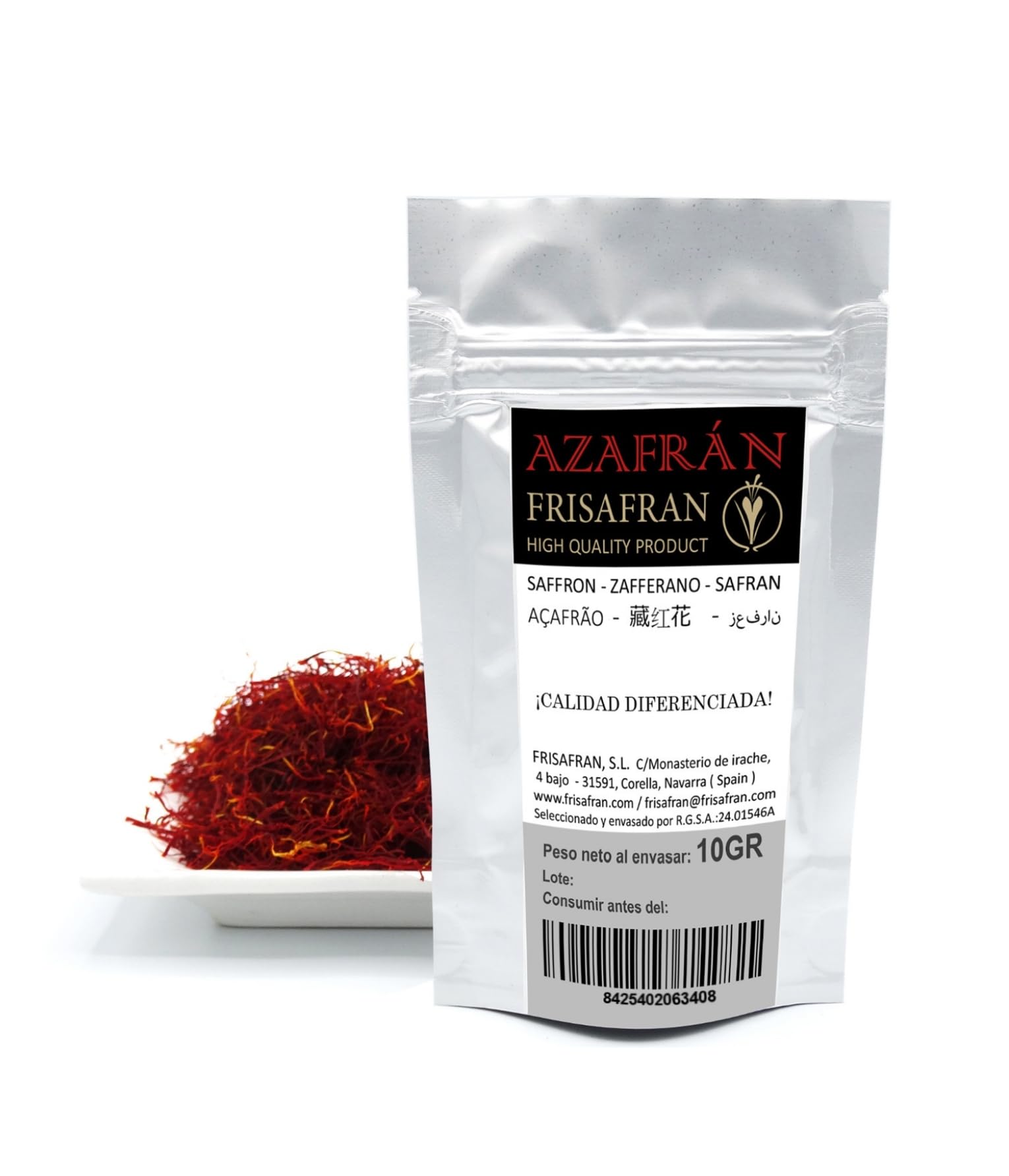 FRISAFRAN | Safran Filaments 10g | safran en pistils | Fil de Safran | Safran | Safran Bio | Safran Biologique | Safran Pistil | Sans Colorant ni Conservateur | épice certifiée | Safran naturel