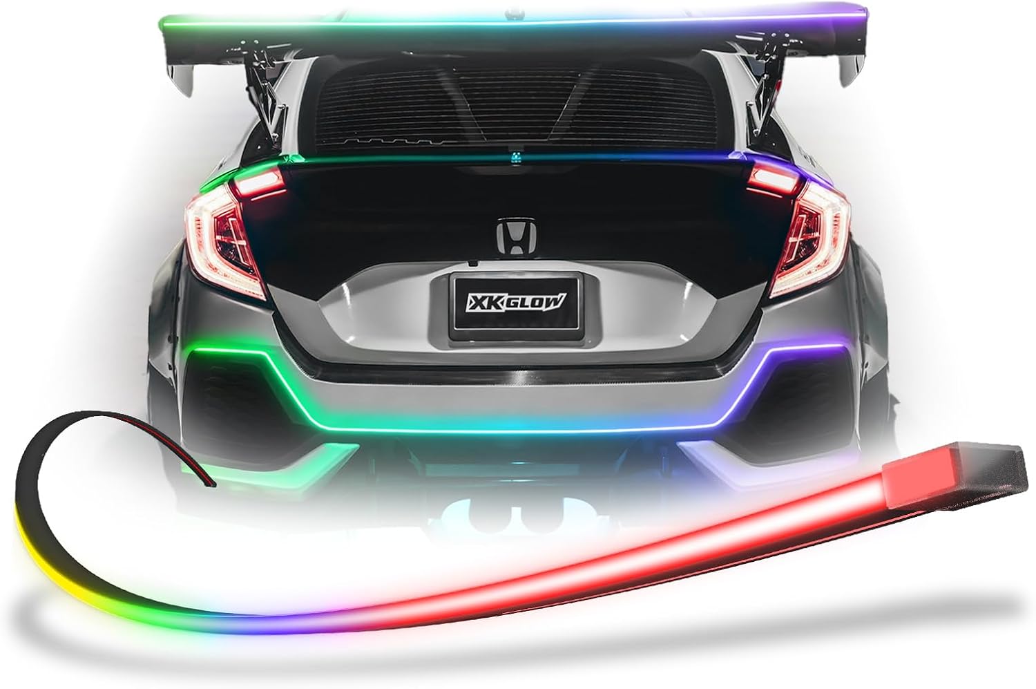 XKmax Atomix Universal Accent Strip Light Kit | RGB Color Chasing & App Control (2pc 49in + 2pc 80in Kit)