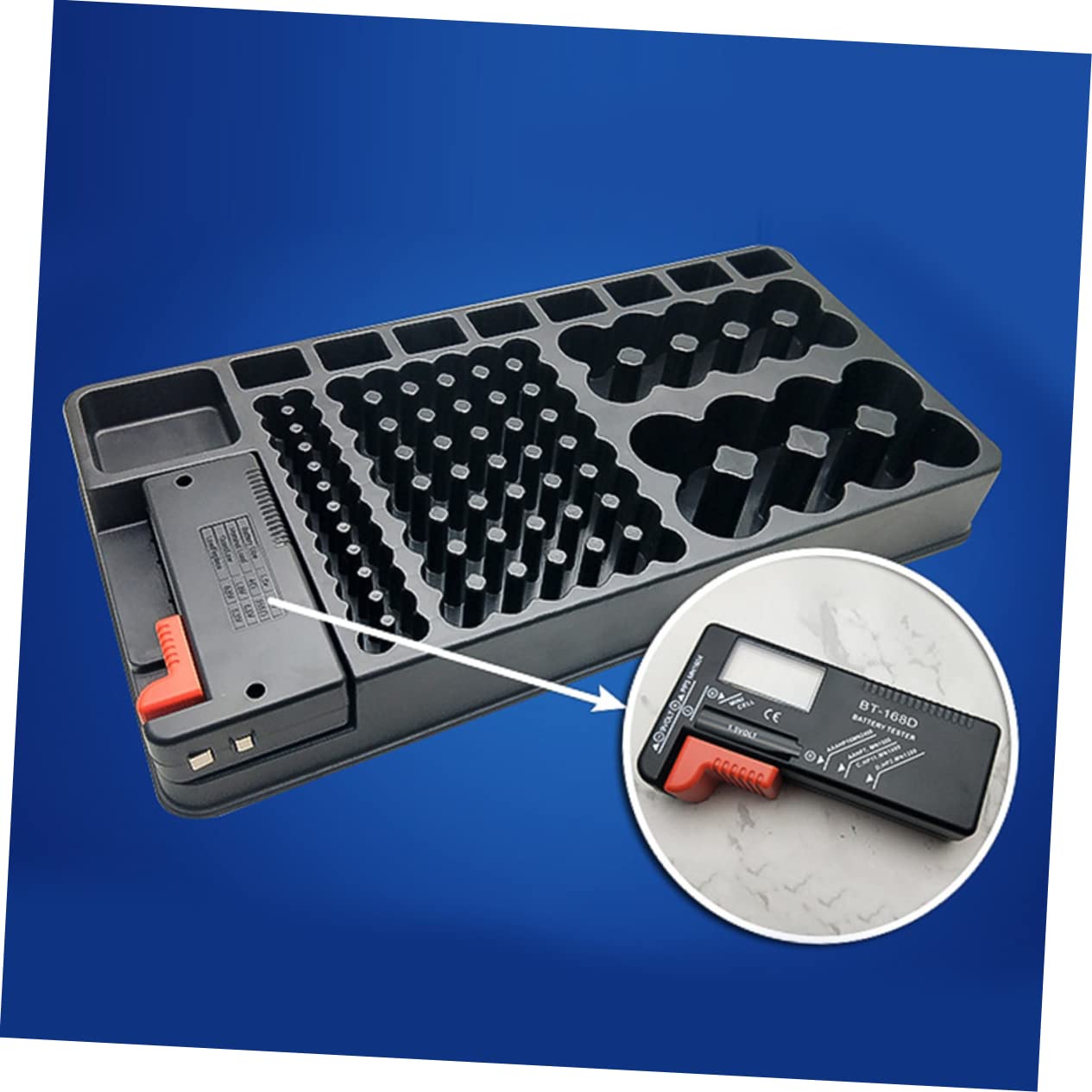 Alipis 98pezzi Scatola per Riporre le Batterie in Plastica Resistente Organizer Porta Batterie con Slot per Aa Aaa Bottone Include Tester per Rimovibile
