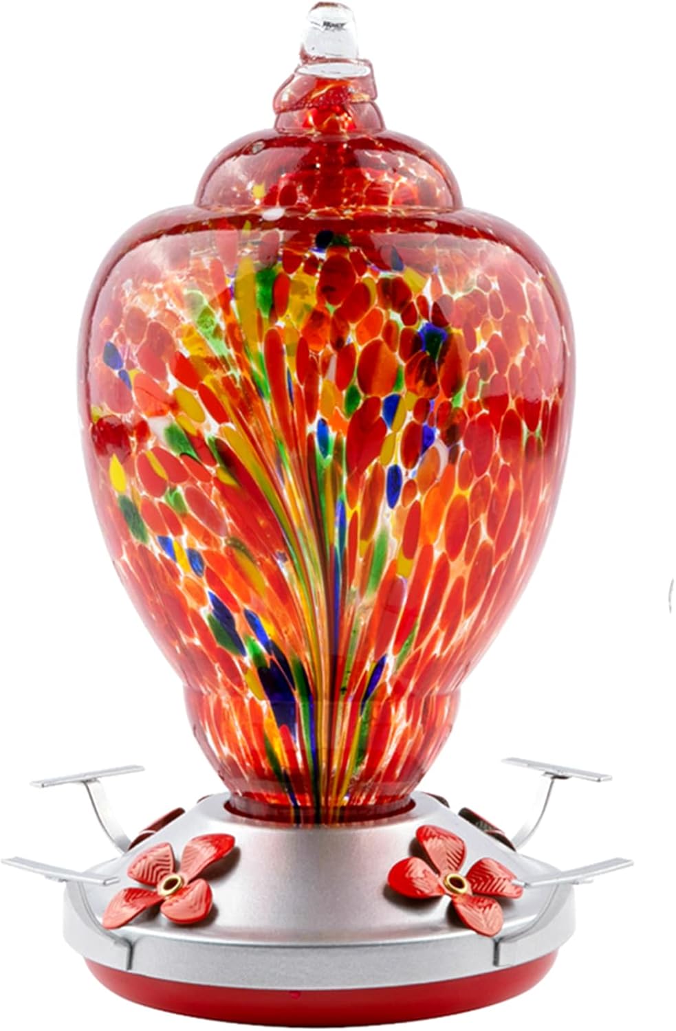 REZIPO Hummingbird Feeder Hand Blown Glass Bird Feeder for Outdoors
