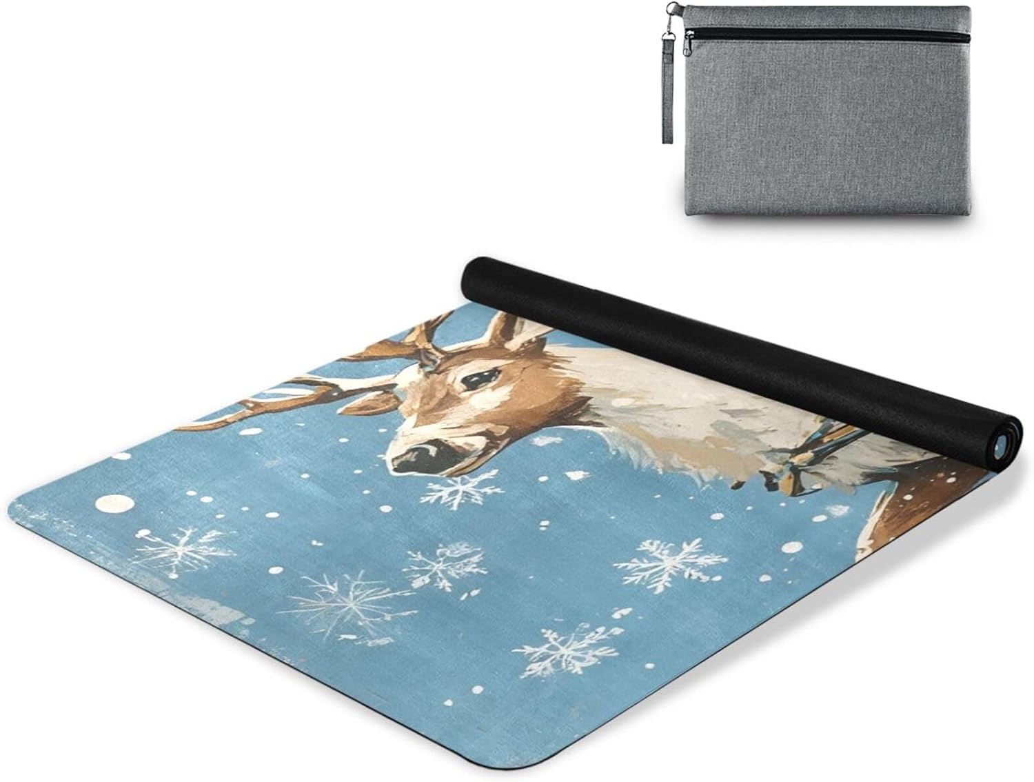 Elk Giving Gift Yoga Mat for Home Workout Fitness Mat for Women Non Slip Exercise Mats with Storage Bag