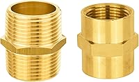 EFIELD 10-Pack 1" NPT Brass Hex Nipple Adapters (5 Male + 5 Female) - Durable Corrosion-Resistant Pipe Fittings