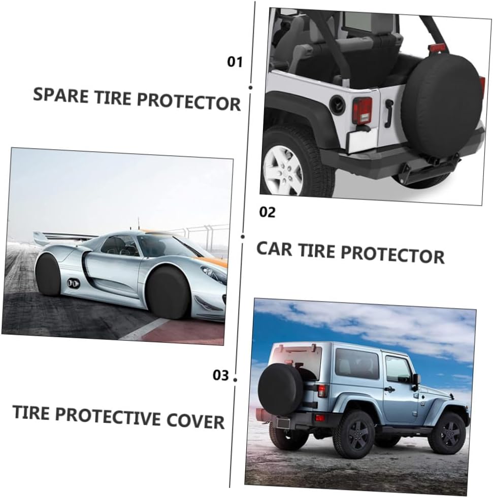 PVC Spare Tire Cover Black for SUV Tires, Weather Resistant