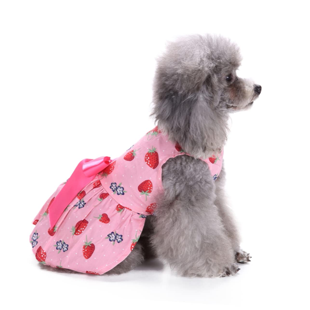 BESPORTBLE 3stücke Pet Dog Dress Mit Schleife Ärmelloses Kleid Für Hunde Charmantes Design Erdbeergröße Für Alltag Feiertage Und Fotoshootings