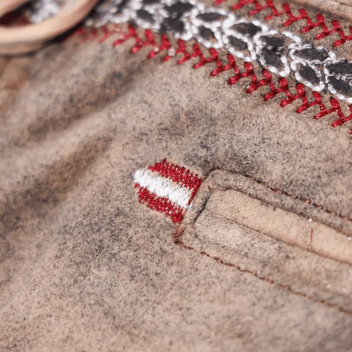 Hoamatkult Kinder Lederhose – Österreich Adler, Vintage Braun, aus Echtleder mit Patina, handgefertigt, bequemer Schnitt – trachtig & kultig für kleine Entdecker (86 - mit Träger)