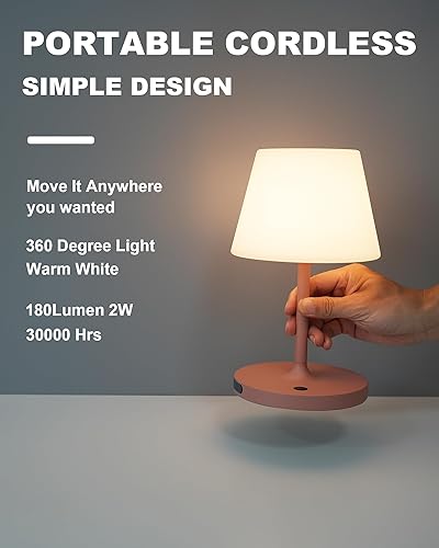 Miniatura 23 de Lámpara de mesa para exteriores a prueba de agua, 4000 mAh, inalámbrica, recargable, lámpara de escritorio regulable al tacto, luz nocturna LED