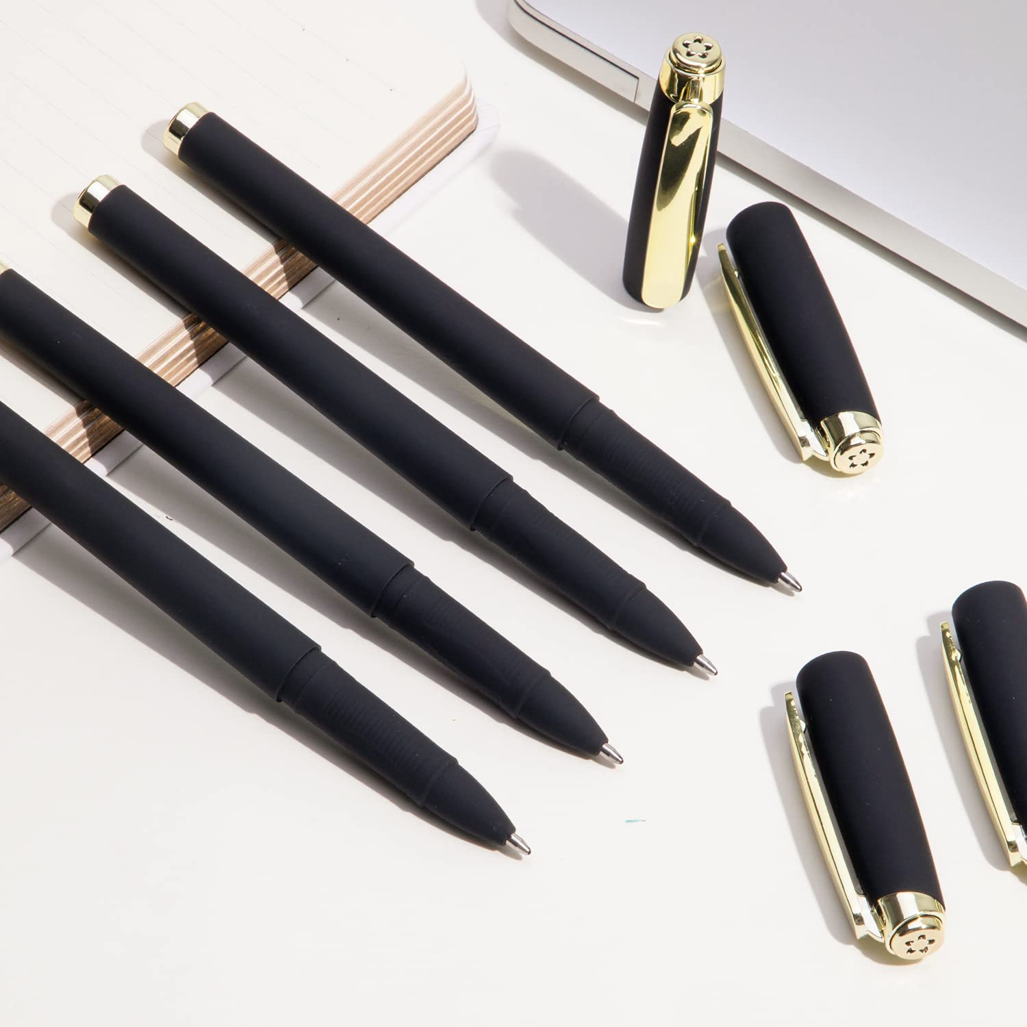 Bolígrafos de gel de tinta negra, 1,0 mm, con cartucho de tinta grande, 12 unidades