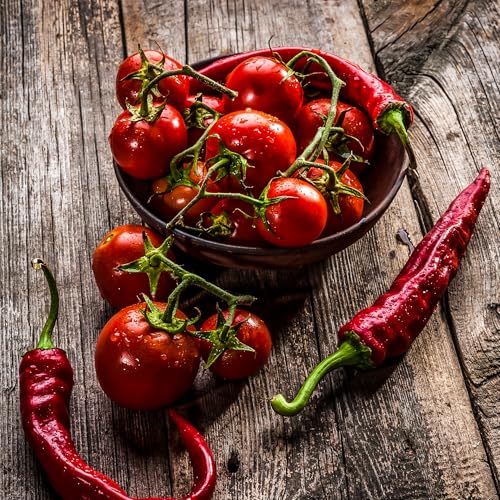 STYLER Obraz na szkle GLASSPIK PEPPERS2B 30 × 30 cm – dekoracja ścienna do kuchni