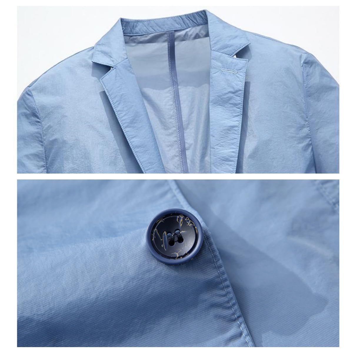Giacca Uomo Elegante,Blazer da Uomo Casual Leggero Estivo con Revers A Lancia, Giacca Sportiva Leggera Senza Fodera A Due Bottoni con Tasche per Il Lavoro Quotidiano, Matrimonio, Grigio XS