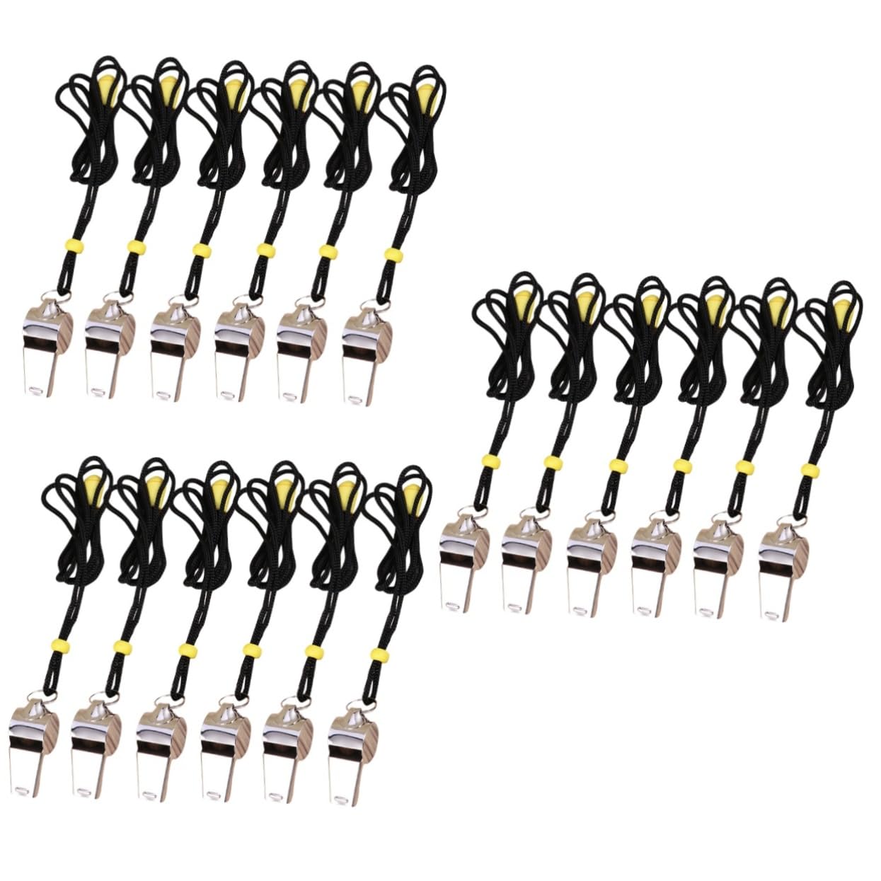 Toddmomy Lot De 3 Sifflets Pour Arbitres De Football Avec Cordon En Acier Inoxydable Design Métallique 6 Pièces X 3