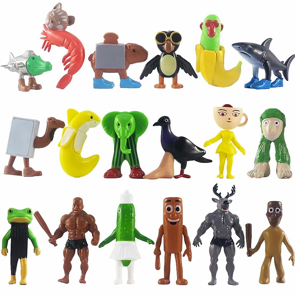 Dlishka Italian Brainrot Action Figures Set,Funny Collectible Figures for Kids & Adults,Tralalero Tralala-Inspired,Creative Shark,Monkey and More Toys,Safe Gifts for Fans Ages 6+ (F-18PCS)