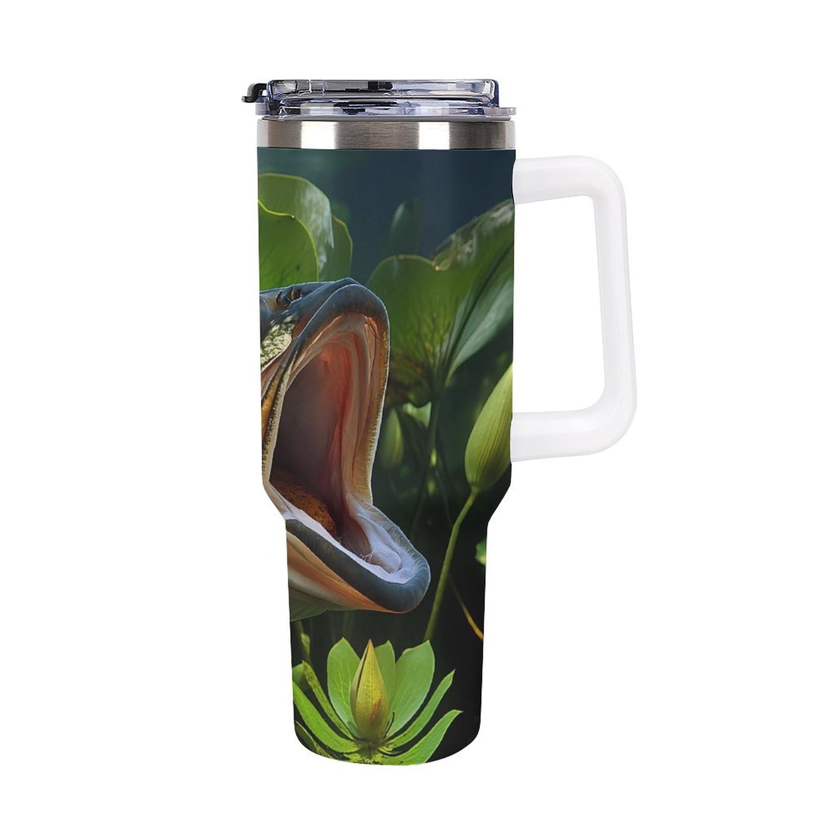 Mug de voyage grande capacité 40 oz blanc motif poisson bar