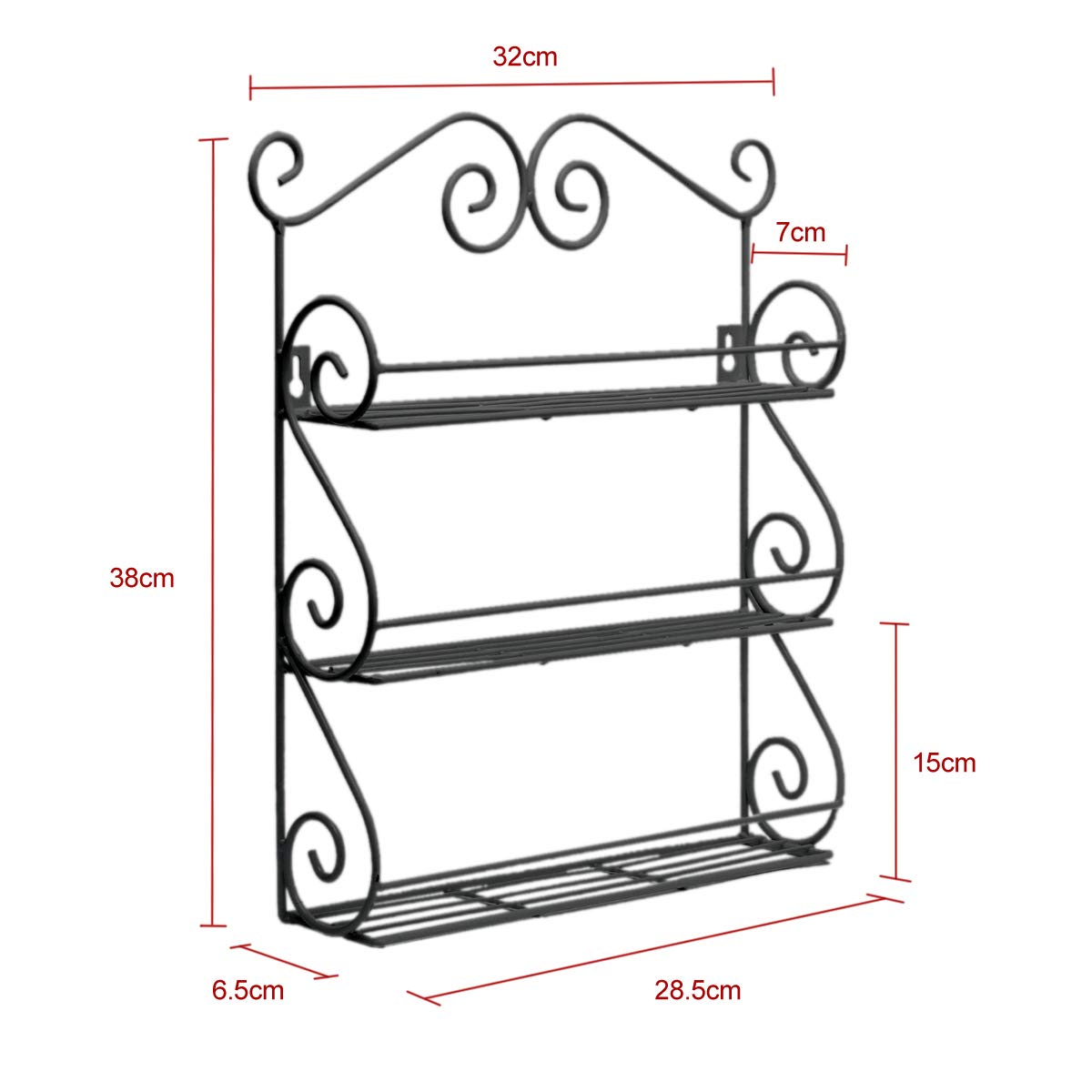 3-etagiges Gewürzregal Aus Metall - Platzsparender Gewürzständer Für 24 Dosen