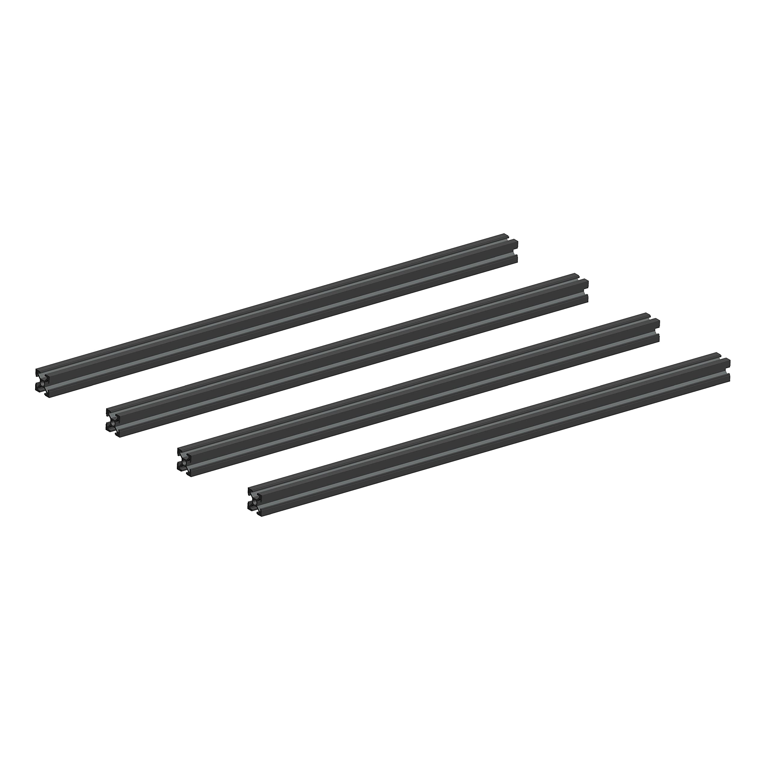 2020 Aluminum Extrusion Profile European Standard Linear Rail 2020 Aluminum Profile Frame Machine DIY 3D Printer Workbench CNC (200mm) 4PCS-Black||500mm