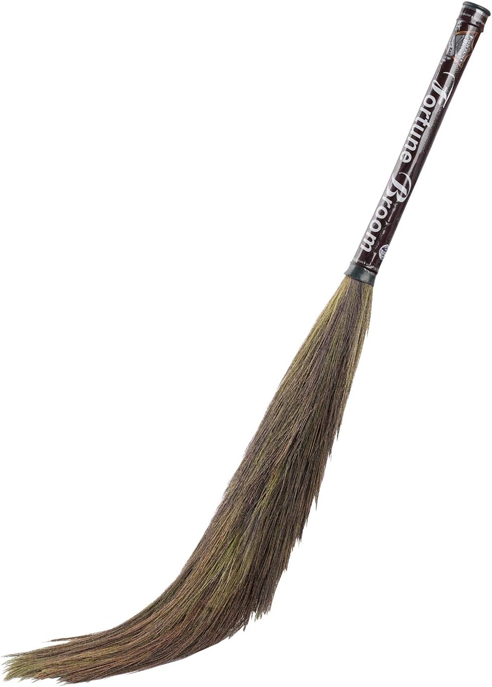 Zureni BR-01 Rooster Broom Phool Jhadu Natural Mizoram Heavy Duty 17.3 inchs Long Grass with Laminated Plastic Handle, Dust Removal, and Floor Cleaning