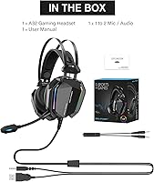 Vista 7 de ZIUMIER Auriculares para juegos para PC PS4 PS5 Xbox One Xbox Series X y S Switch Mobile Auriculares para juegos con micrófono conector de audio