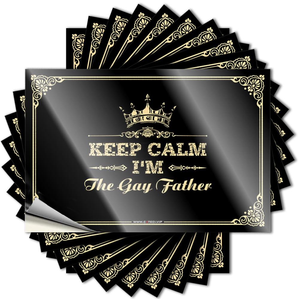 Fzfn Colour Keep Calm I'm The Gay Father Optical Illusion Fall Decor Outdoor - Decal Helmet Removable Vinyl Decal(6X9cm)