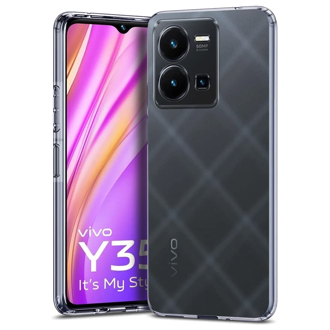 Fashionury Silicone Shockproof Soft Crystal Clear for Vivo Y35 Back Cover Case | Camera Protection | Corner Bump Protection | Transparent Back Cover Case for Vivo Y35 (B0BWRG22BQ) Amazon Price History, Amazon Price Tracker