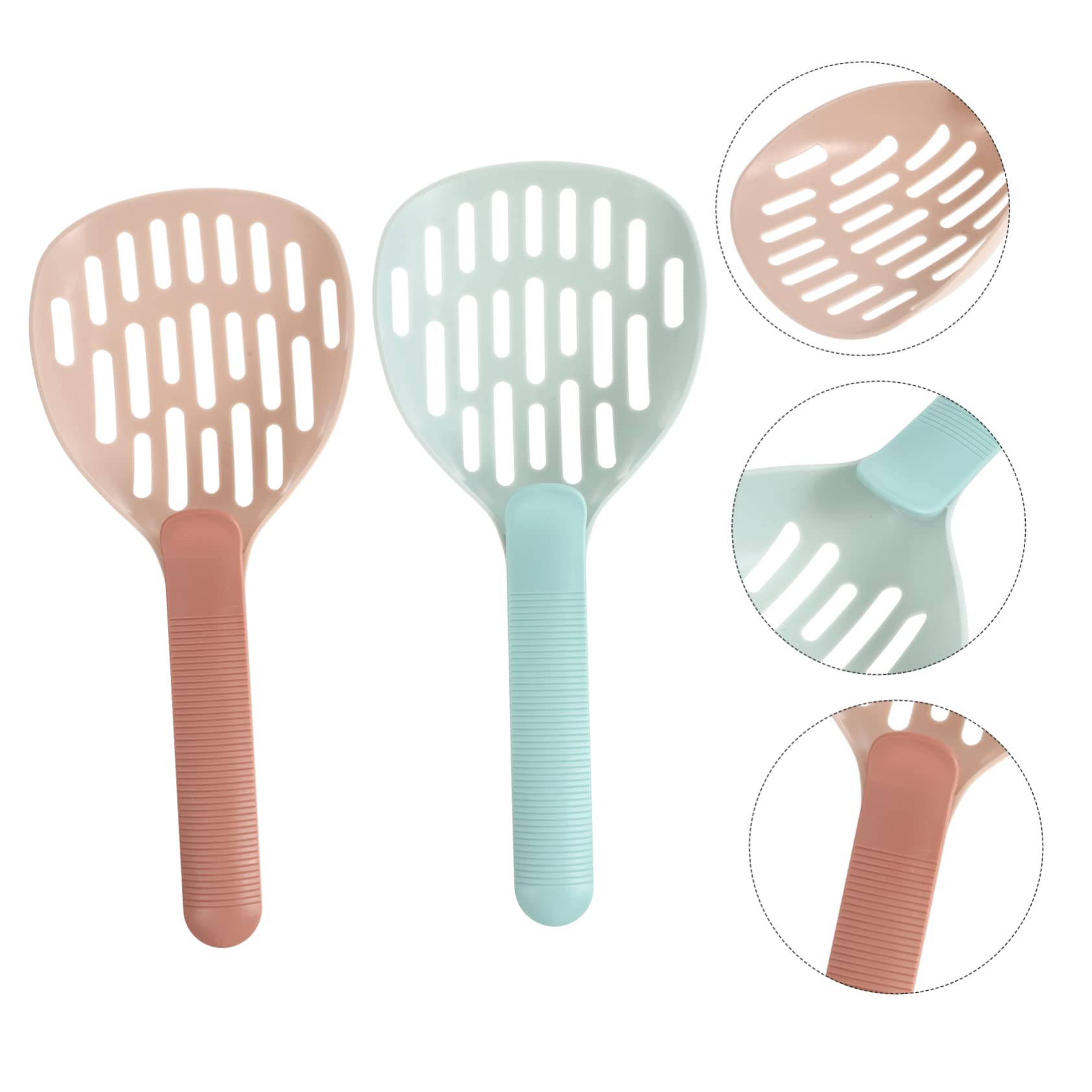 Toddmomy 2Pcs Cat Litter Scoops Ergonomic Filtering Tool for Litter Cleaning Non Slip Design Lake for Pet Owners Cat Care