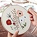Uphome 3 Pack Embroidery Starter Kit for Beginners Stamped Cross Stitch Kits with Cute Flowers and Plants Patterns with 1 Embroidery Hoop and Color Threads for Adults Kids