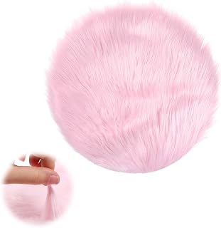 12 Inches Mini Faux Fur Rug, Pink Round Nail Background for Pictures, Small Round Fluffy Rug for Locker, Tabletop Photography, Jewelry, Nail Art, Home Decor