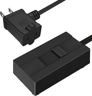 TOPGREENER Table-Top Plug in Dimmer for Table or Floor Lamps, Slide Control, Works with 360 Watt Incandescent/Halogen and 150 Watt Dimmable CFL/LED, Off at lowest dim, 6ft Cord, TGTTDL300-BK, Black