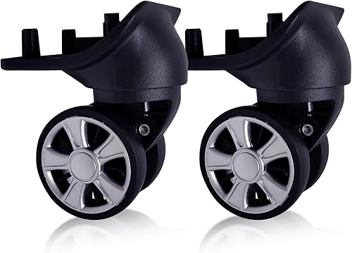 Replacement Luggage Wheels Repair Suitcase Bag Parts Spinner Wheels Casters Black A Pair 2 pcs