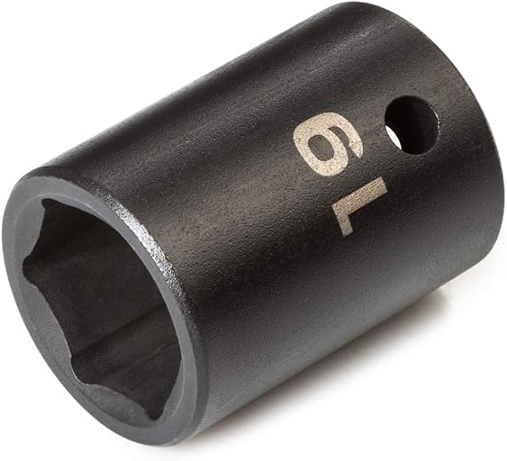 TEKTON 1/2 Inch Drive x 19 mm 6-Point Impact Socket | SID22119 | Shallow