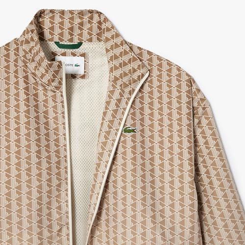 Lacoste Men's Long Sleeve Aop L Full Zip Hoodless Blouson Jacket W/Arm Stripes & Large Croc Back Graphic, Tbd, L/XL2