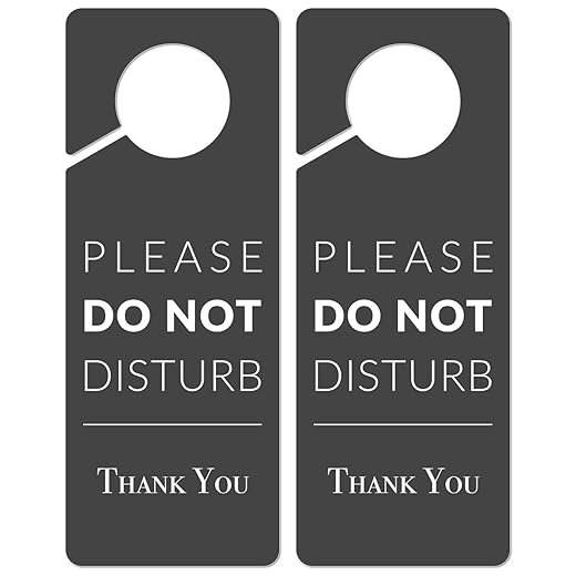 Do Not Disturb Door Hanger Sign, 2 Pack (Printed on Both Sides), 9.3″x3.5″PVC Plastic, Please Do Not Disturb Sign for Home, Office, Hotel, Bathroom, Bedroom, Pumping, Breastfeeding, Therapists, Clinic