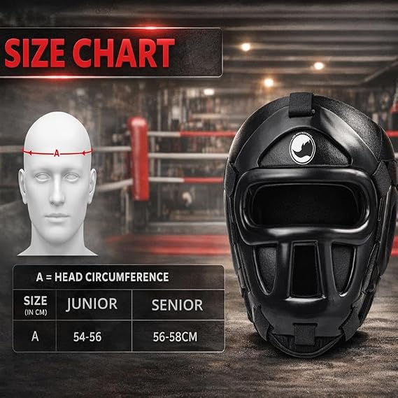 MAXSTRENGTH Boxing Head Guard, MMA Training Head Gear Helmet, Removable Face Grill, Full Face Protection, Kickboxing Taekwondo Karate BJJ Training Headgear, Ear Nose Mouth Protector