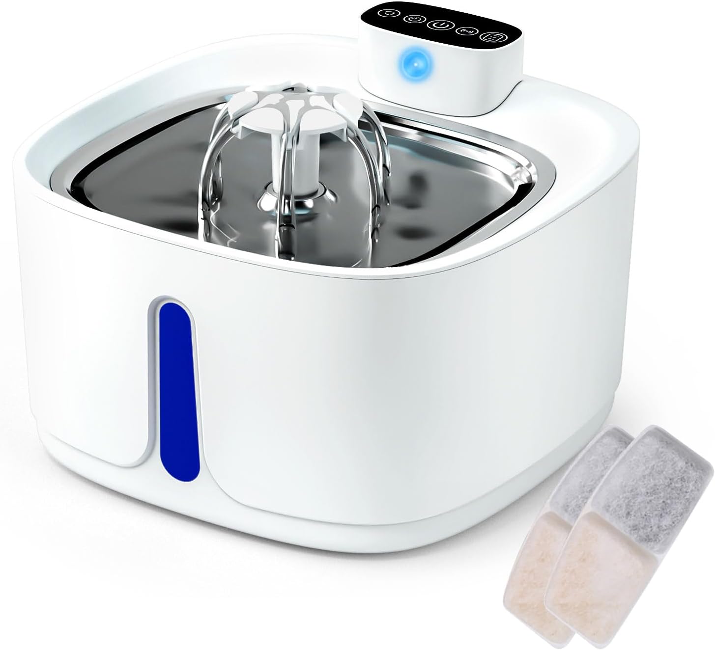 Cat Water Fountain Cordless, 108 OZ 3.2L Rechargeable Wireless Battery Operated, Pet Cat Dog Water Dispenser for Drinking, Replacement Filter,Motion Sensor, Quiet Pump