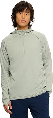 Merrell Men's Quarter Zip Active Hoodie, Long Sleeve Outdoor Pullover Hooded Jac