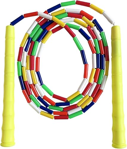 Cuerda de saltar con cuentas coloridas de longitud ajustable con mango antideslizante Durabilidad Saltar Cuerda para entrenamiento deportivo
