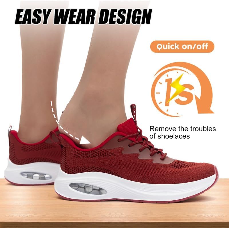 ZYEN Wide Toe Box Shoes Women Air Cushion Road Running Shoes Extra Wide Width Sneakers Arch Support Gym Athletic Tennis Sneakers Lightweight Breathable Walking Shoes - Image 4