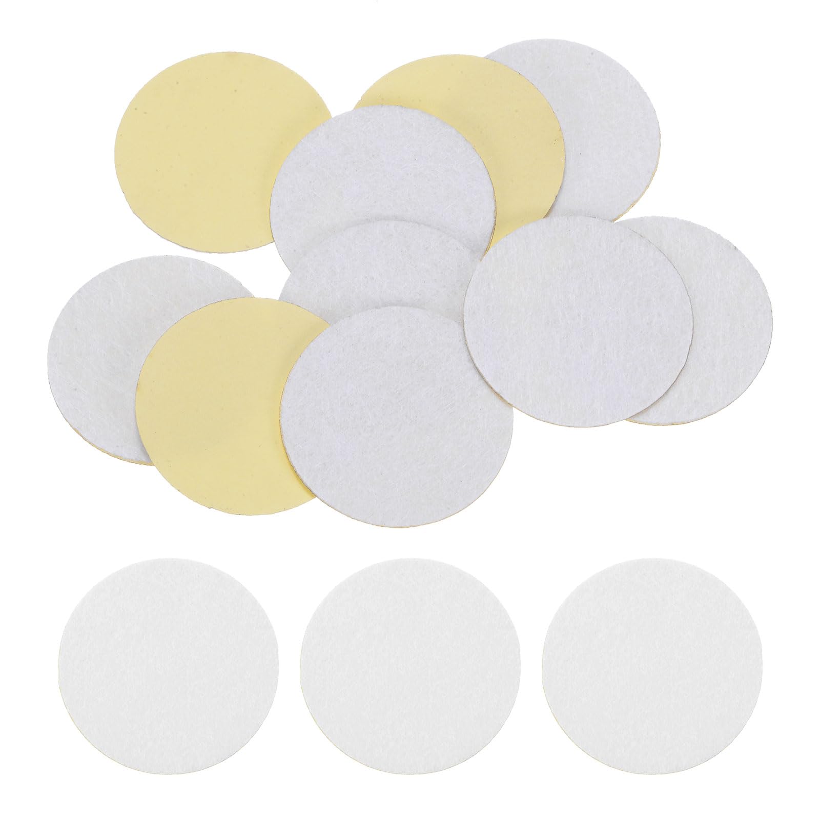HARFINGTON 10pcs Round Adhesive Felt Circles, 45mm 1-3/4" Pre Cut Felt Craft Stickers Non-Woven Mini Felt Fabric Circles for DIY Sewing Handcraft Cut Projects Craft Finishing, White