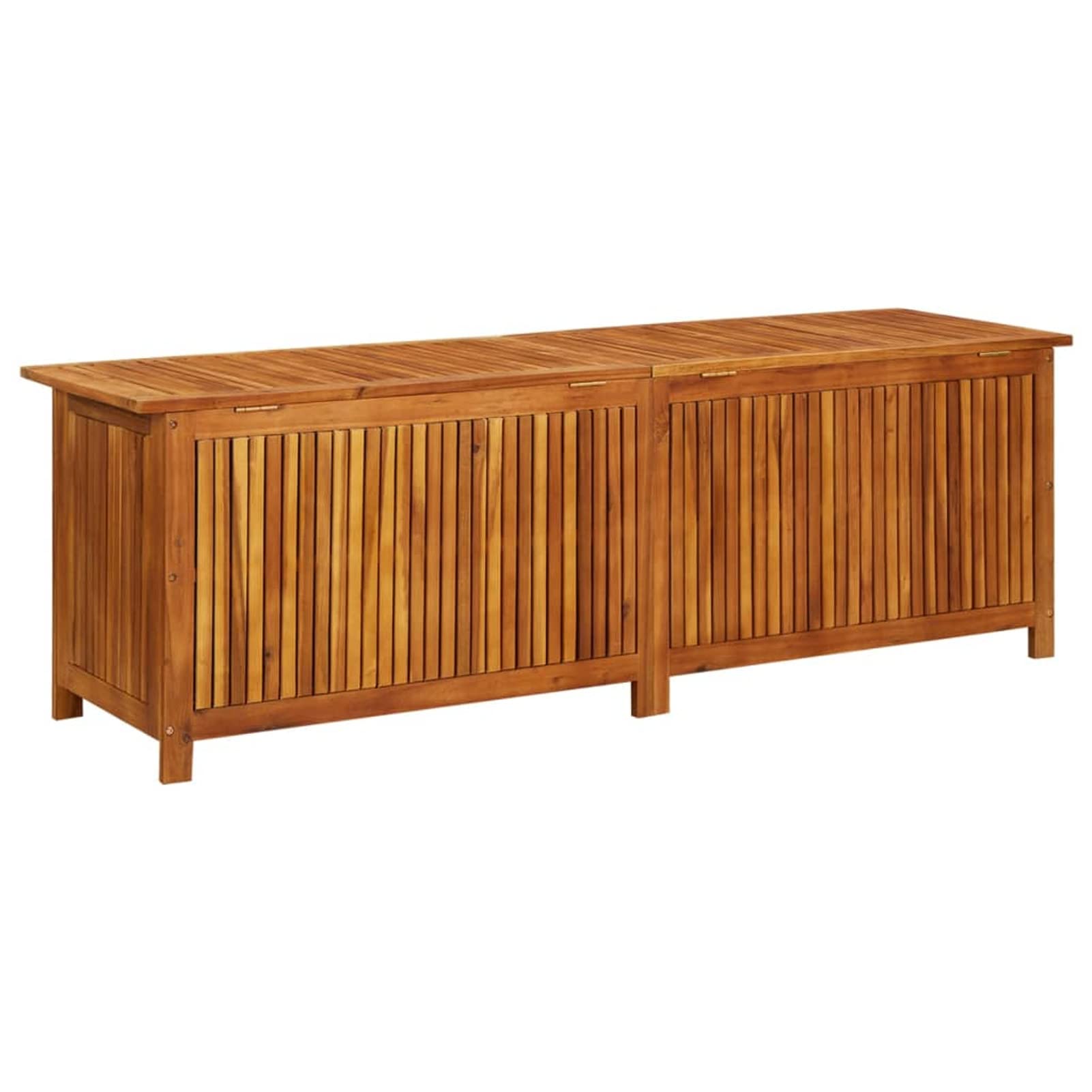 Gecheer Scatola portaoggetti da giardino, in legno di acacia massiccio, con borsa resistente all'acqua, 150 x 50 x 58 cm, per esterni, terrazza, piscina