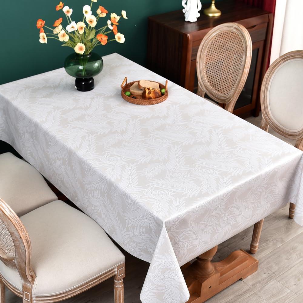 Plenmor PVC Tischdecke Rechteckig für Küche Esstisch Kunststoff Wischtuchreinigung Tischdecke für Indoor Outdoor