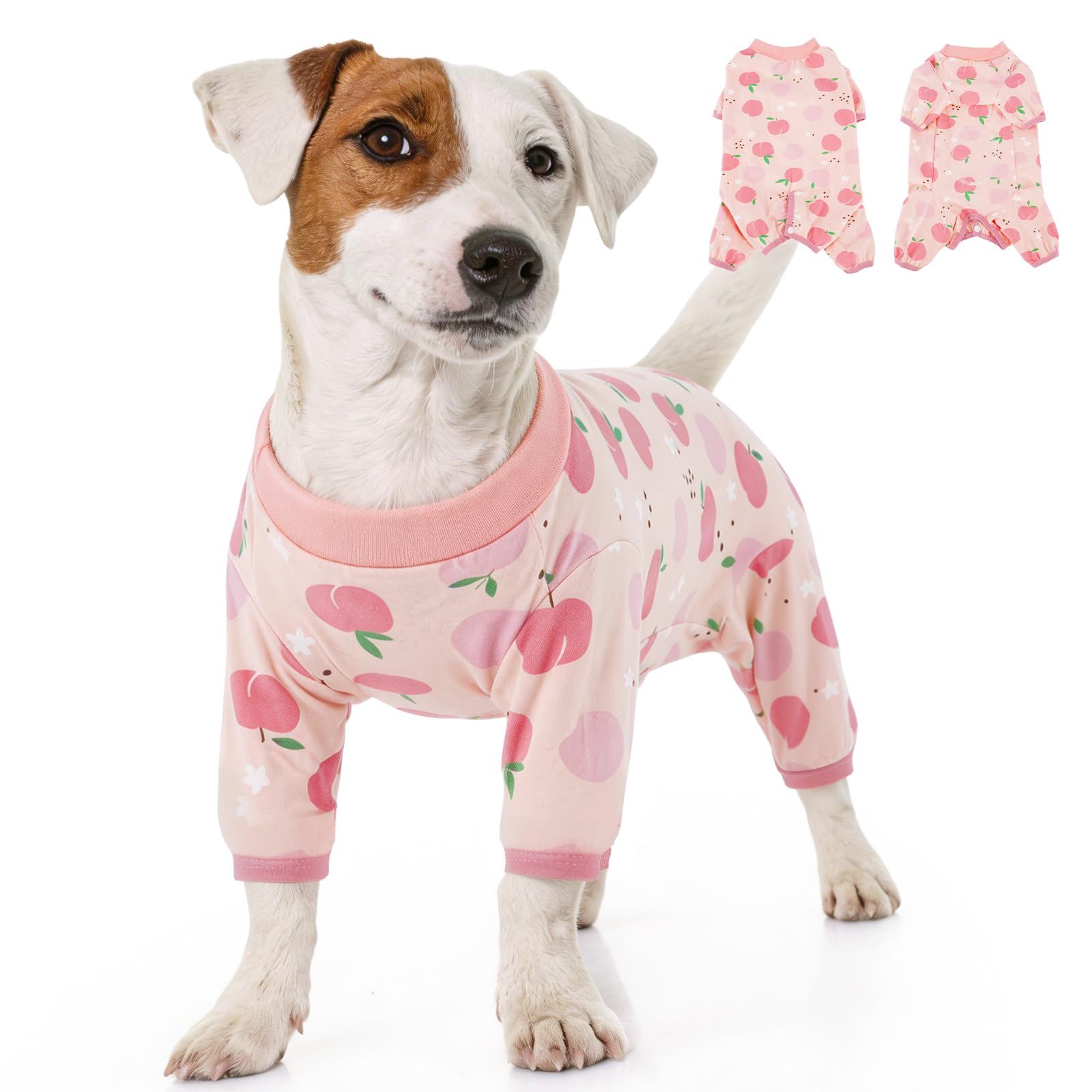 Dog Recovery Suit for Small Dogs After Surgery, Soft Cotton Dog Surgery Onesie Anti Licking Protection, Alternative to Cone for Male & Female Dogs, Peach Pink M
