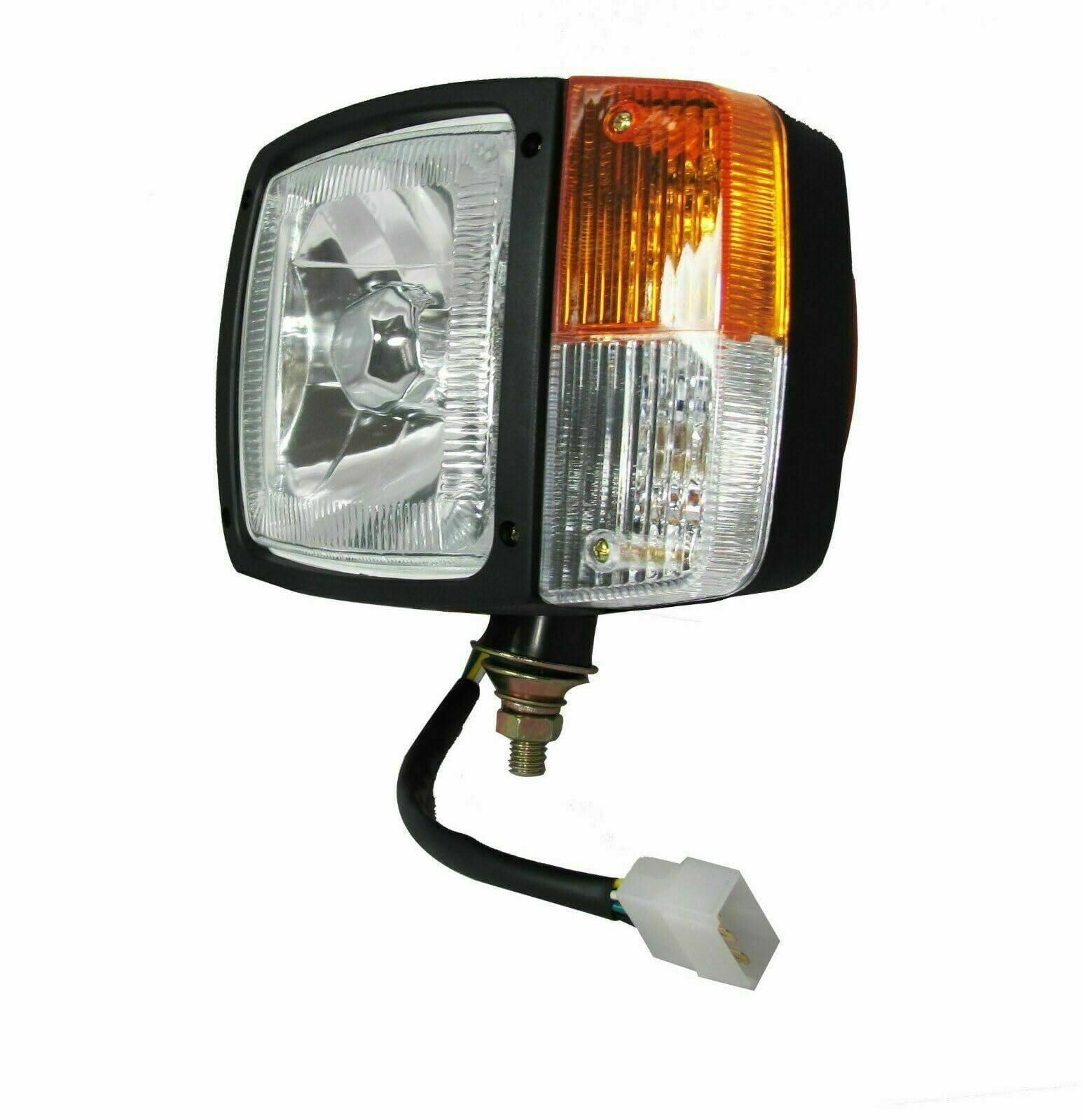 Générico Par de Luces Delanteras para Tractor Lado Derecho e Izquierdo Luz de Conducción Intermitente Posición + Bombillas 3 Funciones Cable con Enchufe