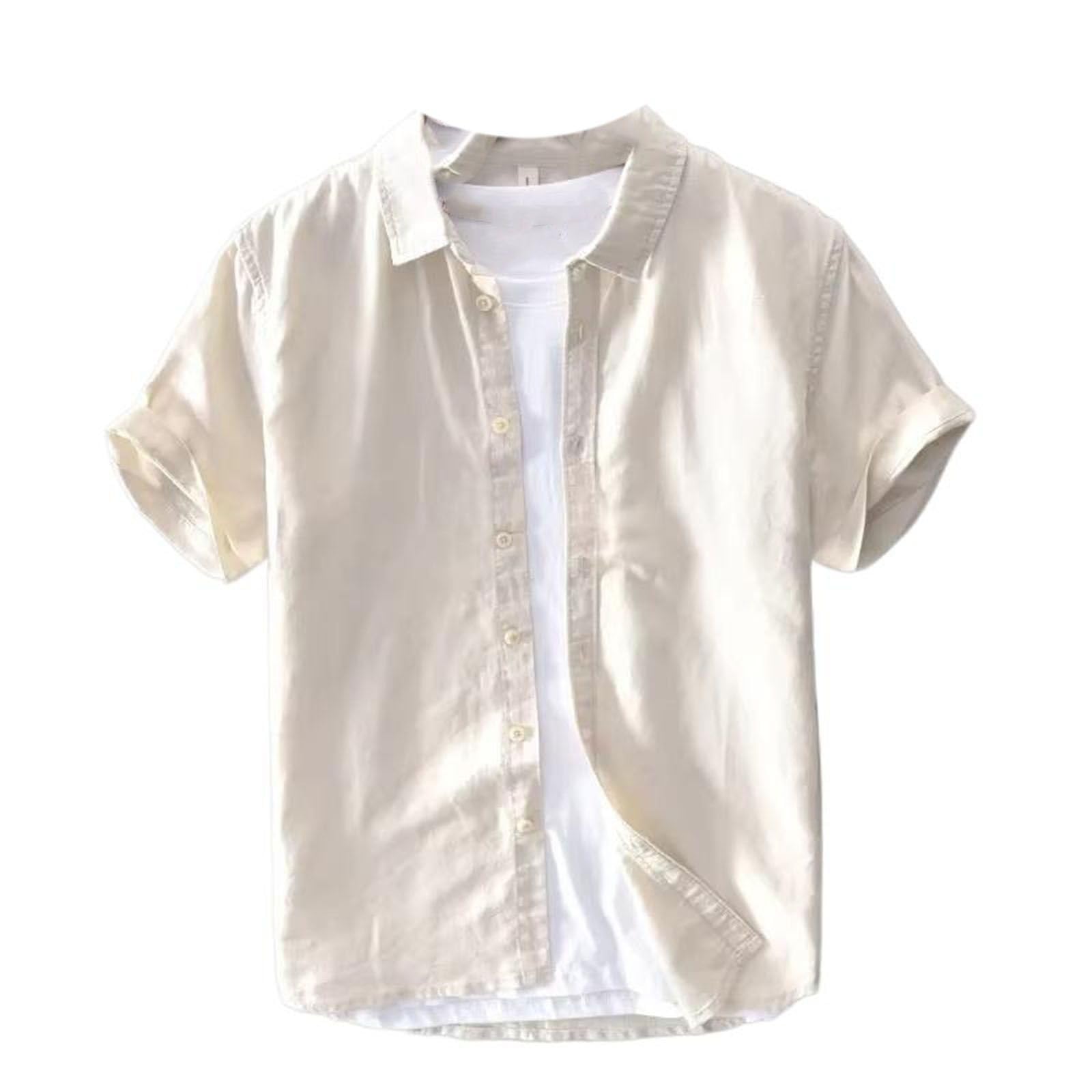 Camicetta Casual Leggera da Uomo a Colletto abbattuto, Top a Maniche Corte Streetwear Estivo