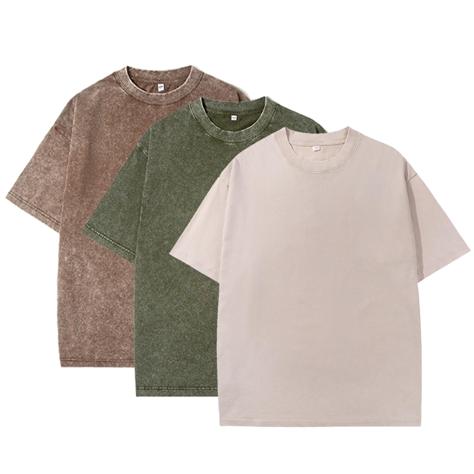 T-shirt estiva da uomo oversize in cotone pesante, maglietta vintage, vestibilità ampia, a maniche corte, casual, per uomo e donna