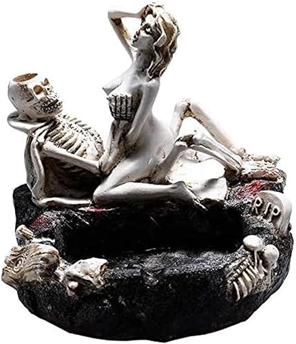 ceabulila Cenicero creativo de calavera, Love Never Dies Skull Cenicero Fun Taste The Living Room Decor for Smoking Room Decor Regalos para fumadores