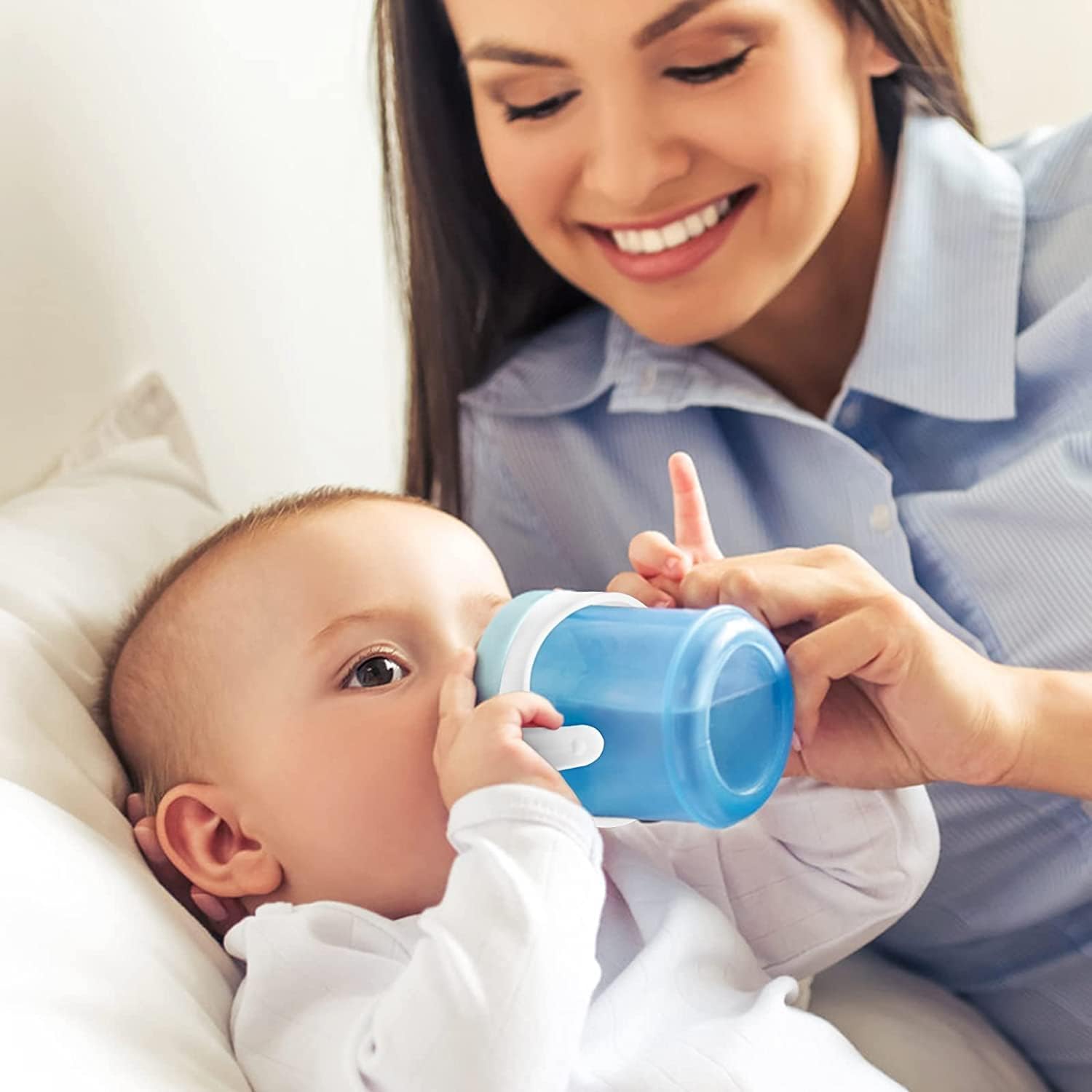 ZONJIE Maniglie per biberon, confezione da 5 portabiberon per la cura dell'alimentazione del bambino, collo largo, manico in plastica standard a presa facile per la serie Avent Natural