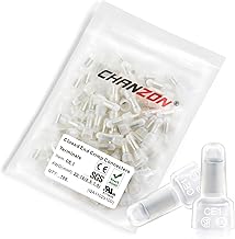 Chanzon CE1 Pure Copper Closed End Crimp Connector for Nylon Cap (PA) 22-16 AWG Gauge, Insulated Core Splice Wire Crimp Terminal (100pcs)