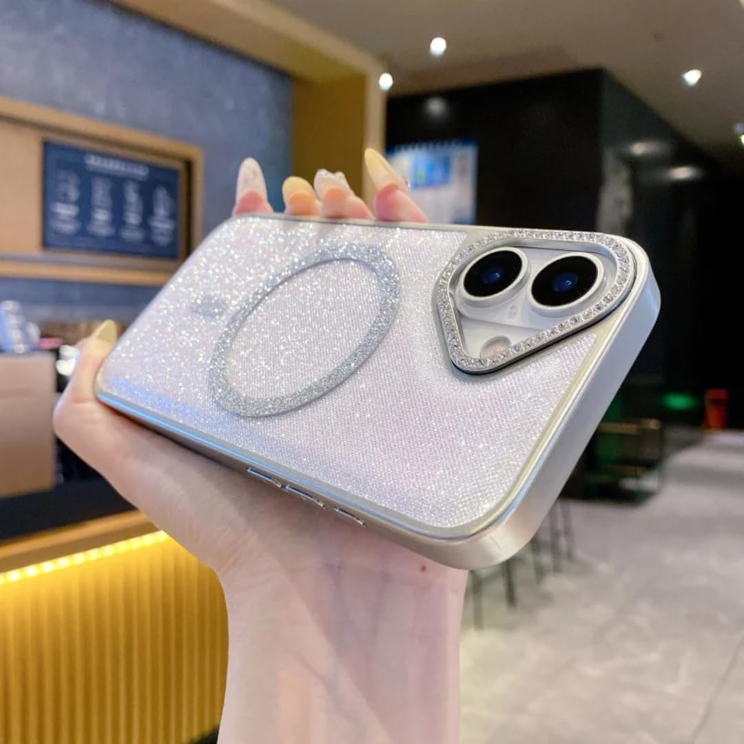 Coque Diamant iPhone 12 Blanc Cadeau Idéal Étincelant et MagSafe
