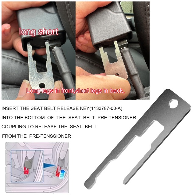ZKTOOL Car Seat Buckle Release Tool Compatible with Tesla Model 3, Release Tool for Seat Belt, Car Seat Release Aid, 1133787-00-A