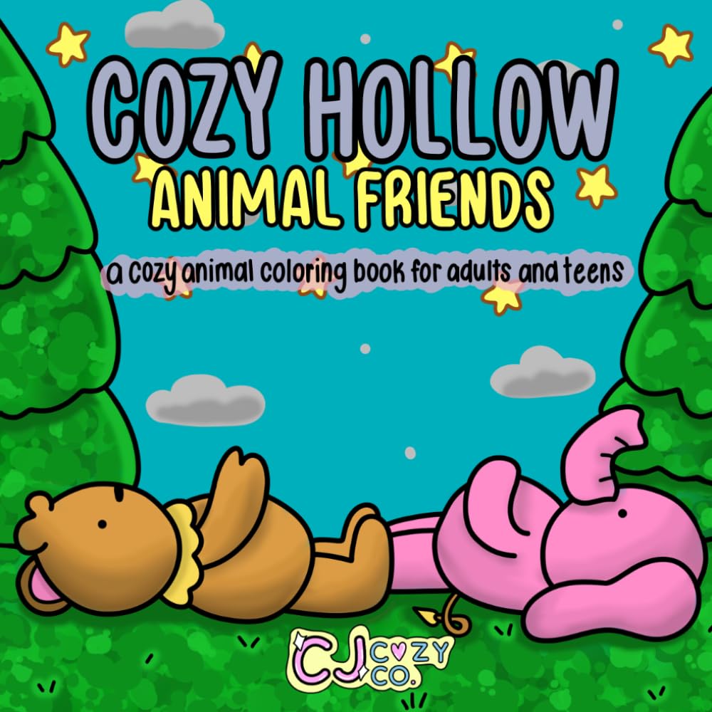 Cozy Hollow, Animal Friends: A Cozy Animal Coloring Book for Teens and Adults